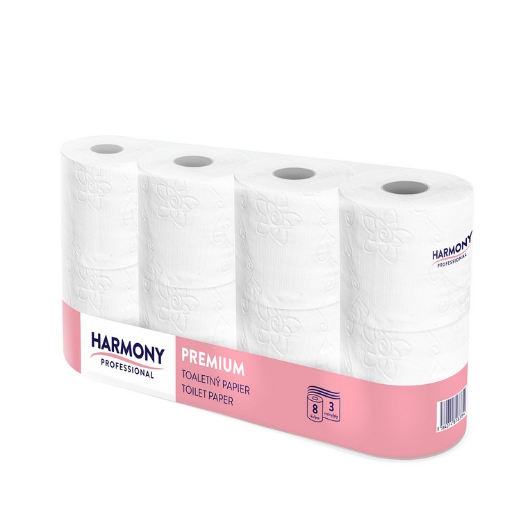 TP 3-vrstvý 250 útržkový biely HARMONY /8 ks/